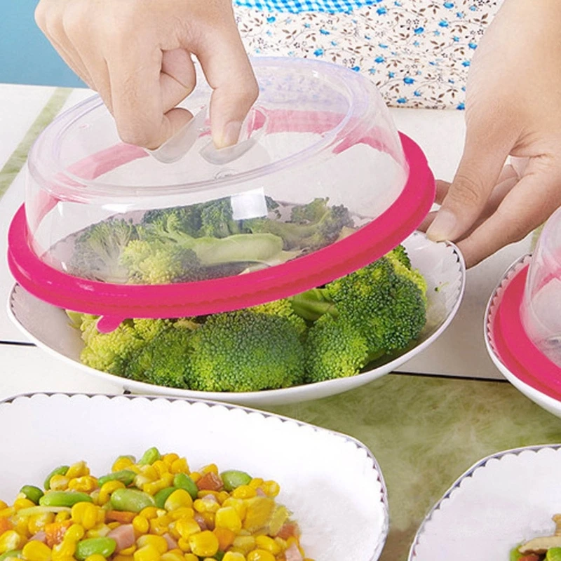 Microwave Oven Plate Cover Non Stick Plastic Clear Dish Lid Table Dustproof