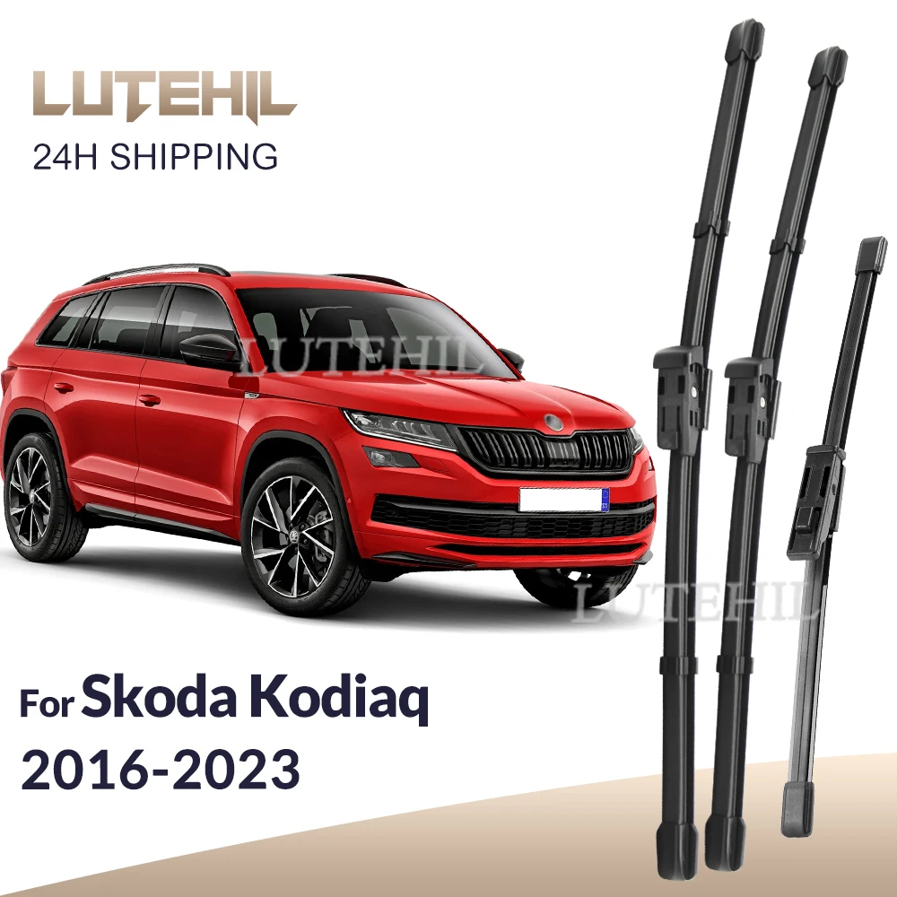 Für Skoda Kodiaq 2016-2023 2017 2018 2019 2020 Wischer Vorder- und Hinterwischblätter Windschutzscheibe Fensterbürsten 24"+21"+13"