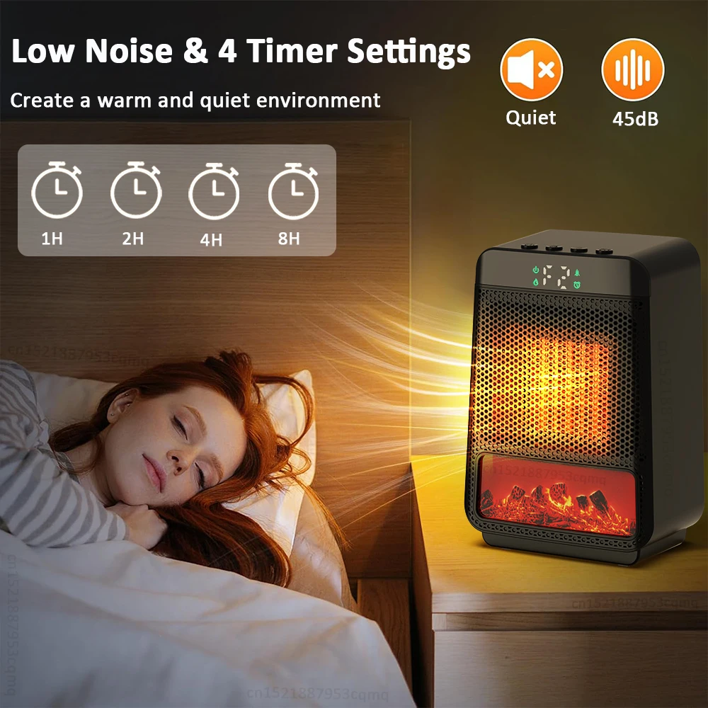 Hot Air Blower Portable Electric Heater Low Consumption Electric Heater 3D Flame For Room Outdoor Office Desktop Mini Fan Heater 5