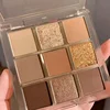 9 Color Glitter Eyeshadow Palette Pink Pearly Eyeshadow Palette Korean Charming Eye Makeup Palette Shiny Eye Shadow Eye Pigments
