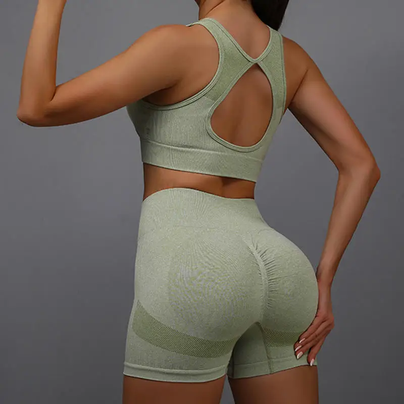 Womens Yoga Set - Fitness Vest  Shorts for Running and Workouts