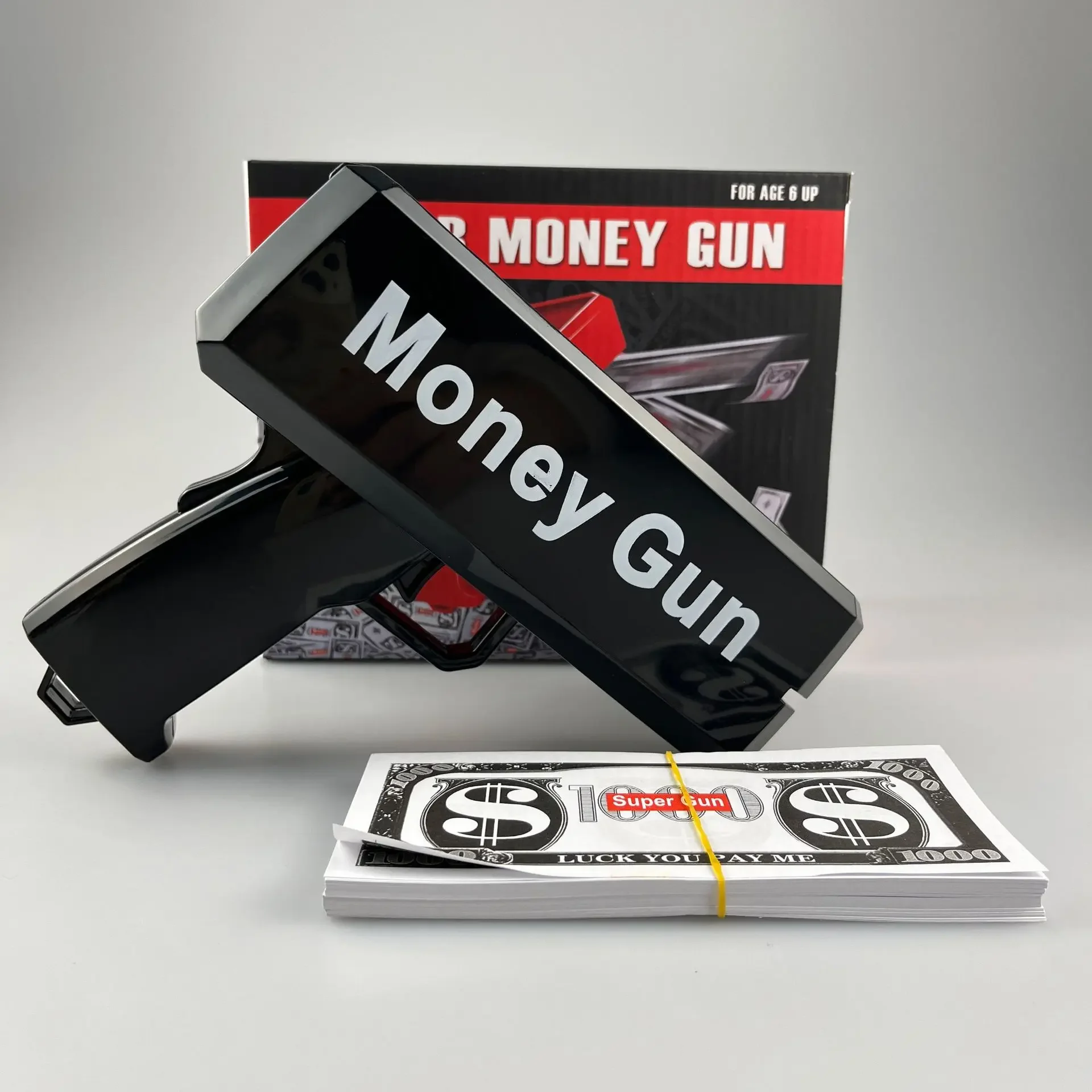 RTS Gold Money Gun Cash Make Cashes Money Rain Gun Toy Shot Spray Real Golden for Party