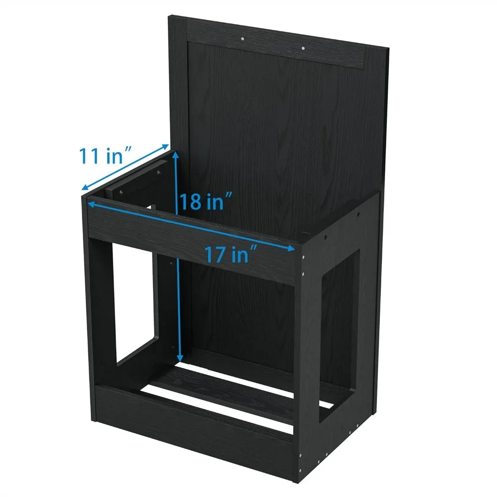 Tilt Out Trash Cabinet with Quick Installation and Deodorising Function, Wooden Freestanding Trash Can Cabinet Holds Up to 2x13