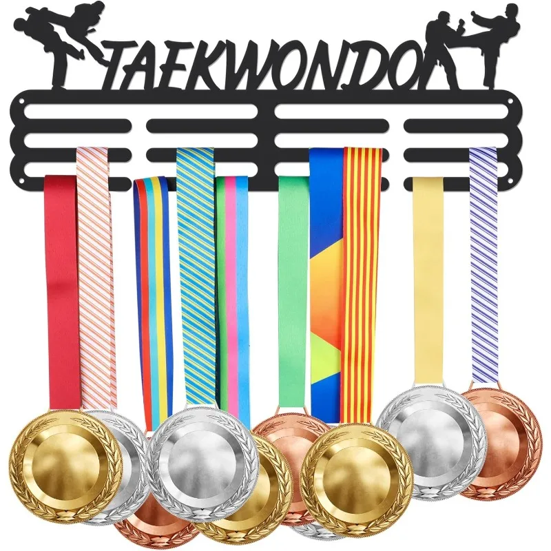 Karate Metal Medals Holder Sports Medals Display Hanger Rack Taekwondo Athlete Winner Awards Wall Mount Decor Frame Case 20pcs Hooks Gifts Gymnastics Runner - View #10
