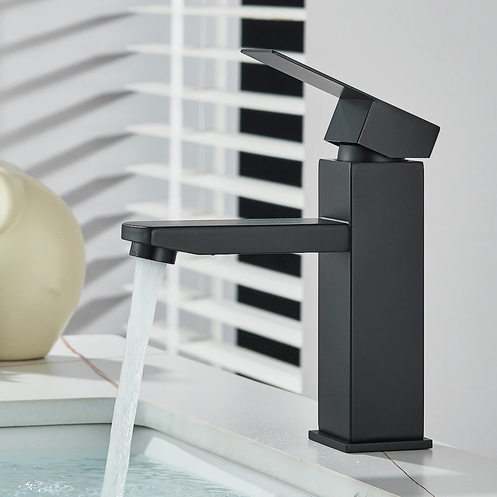 Basin Faucet Matte Black Bathroom Washbasin