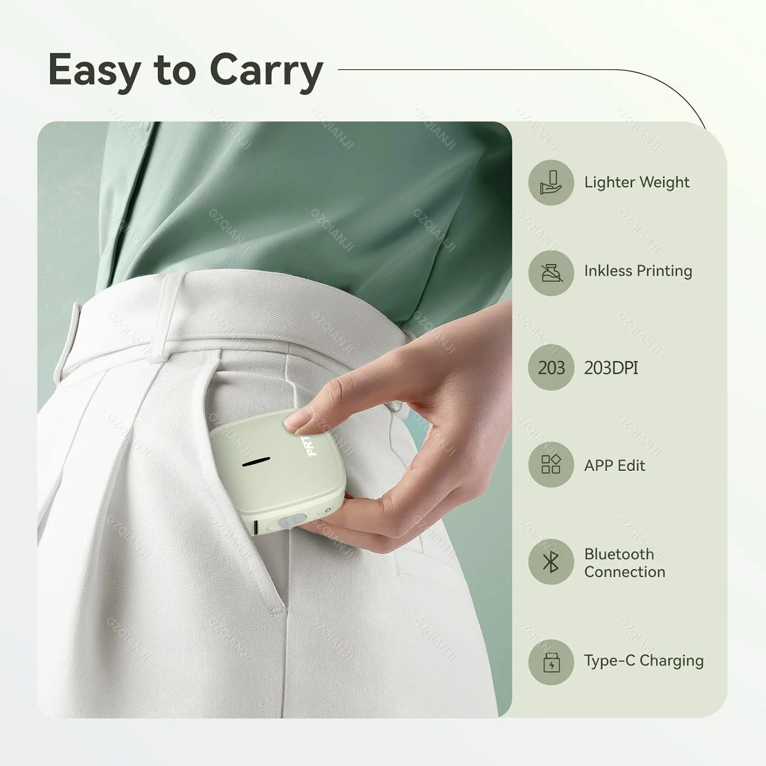 HPRT Inkless Thermal Label Printer Q2 Portable Mini Label Maker Bluetooth Labeling Machine or 3Rolls Sticker Paper Tag Barcode