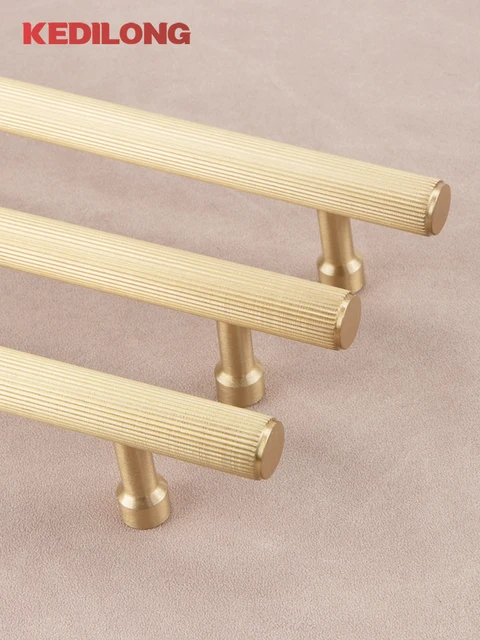 KEDLO ยุโรปสไตล์ทองเหลืองลายยาวเฟอร์นิเจอร์ฮาร์ดแวร์ตู้ลิ้นชักประตูตู้ทองแดงดึง Handle 1