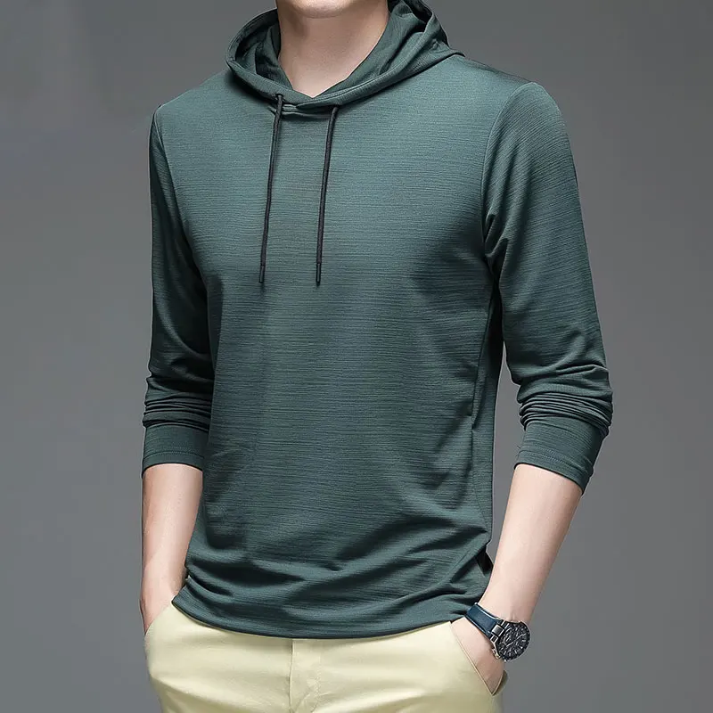 

Elegant Fashion Harajuku Slim Fit Ropa Hombre Loose Casual All Match Outerwear Solid Hooded Insert Long Sleeve Sport Sweatshirt