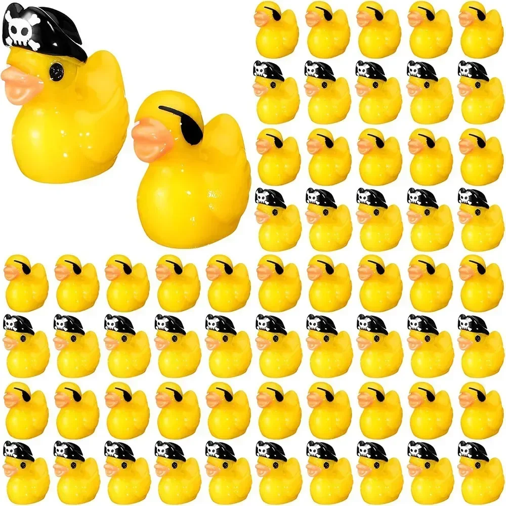 5/10 pezzi mini anatre nere in resina di Halloween, piccole figurine di