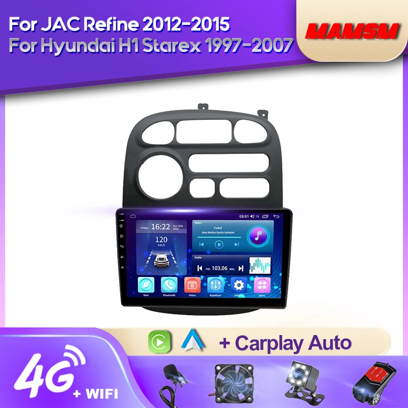 MAMSM-Radio con GPS para coche, reproductor Multimedia con Android, 4G, Carplay, estéreo, para JAC Refine Hyundai H1 Starex 1997-2015