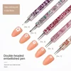 5Pcs/set Nail Art Dotting Pen Crystal Beads Handle Dual-ended Drawing Painting Rhinestones Picking Tools Manicure Nail Dot Pen 2
