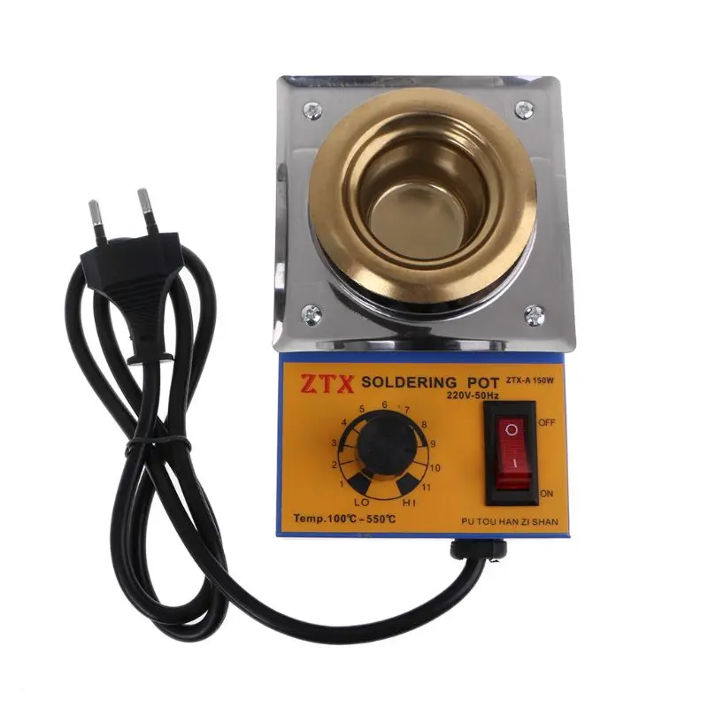 150W Lead-Free Adjustable Temperature Tin Furnace with EU plug Drop Shipping 280w 110v digital welding soldering pot bath molten tin furnace lead free with display and 600g capactity 0°c 600°c