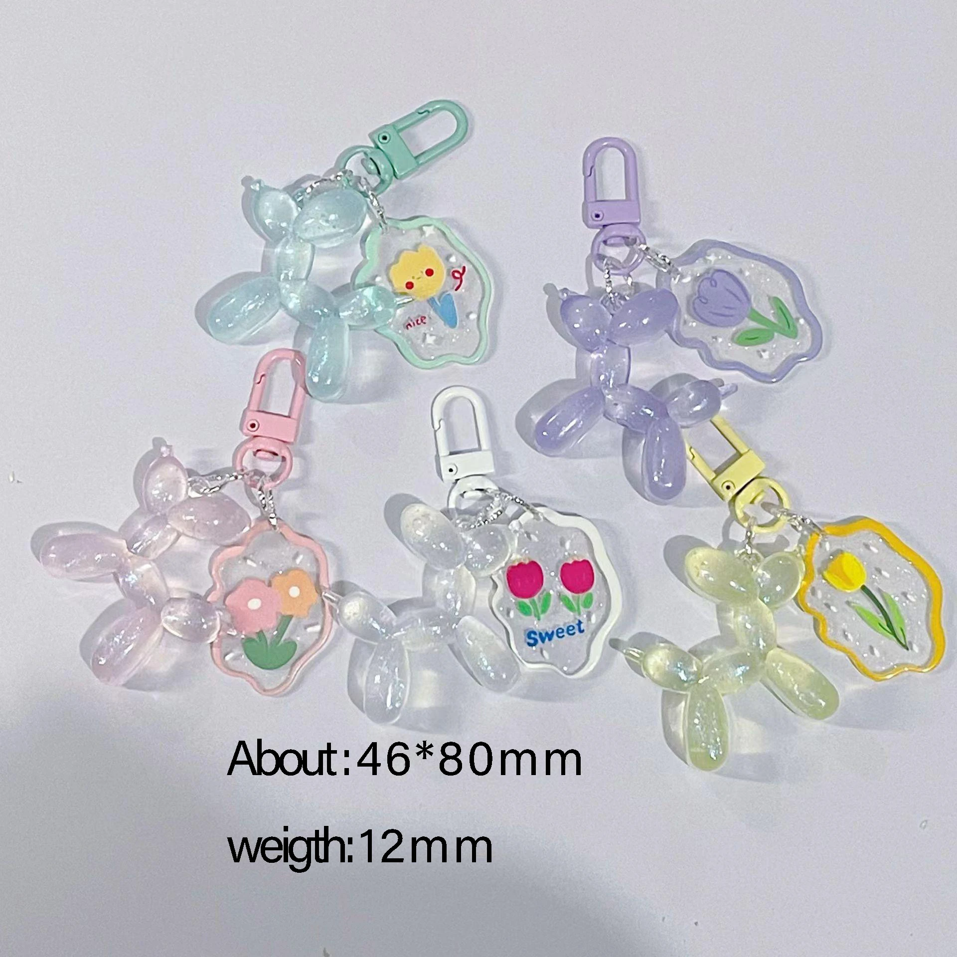10PcsNew Arrival Luminous flower puppy Charms Resin Pendant for Bag Pendant Keychain Ornament Handmade Accessories Supplies
