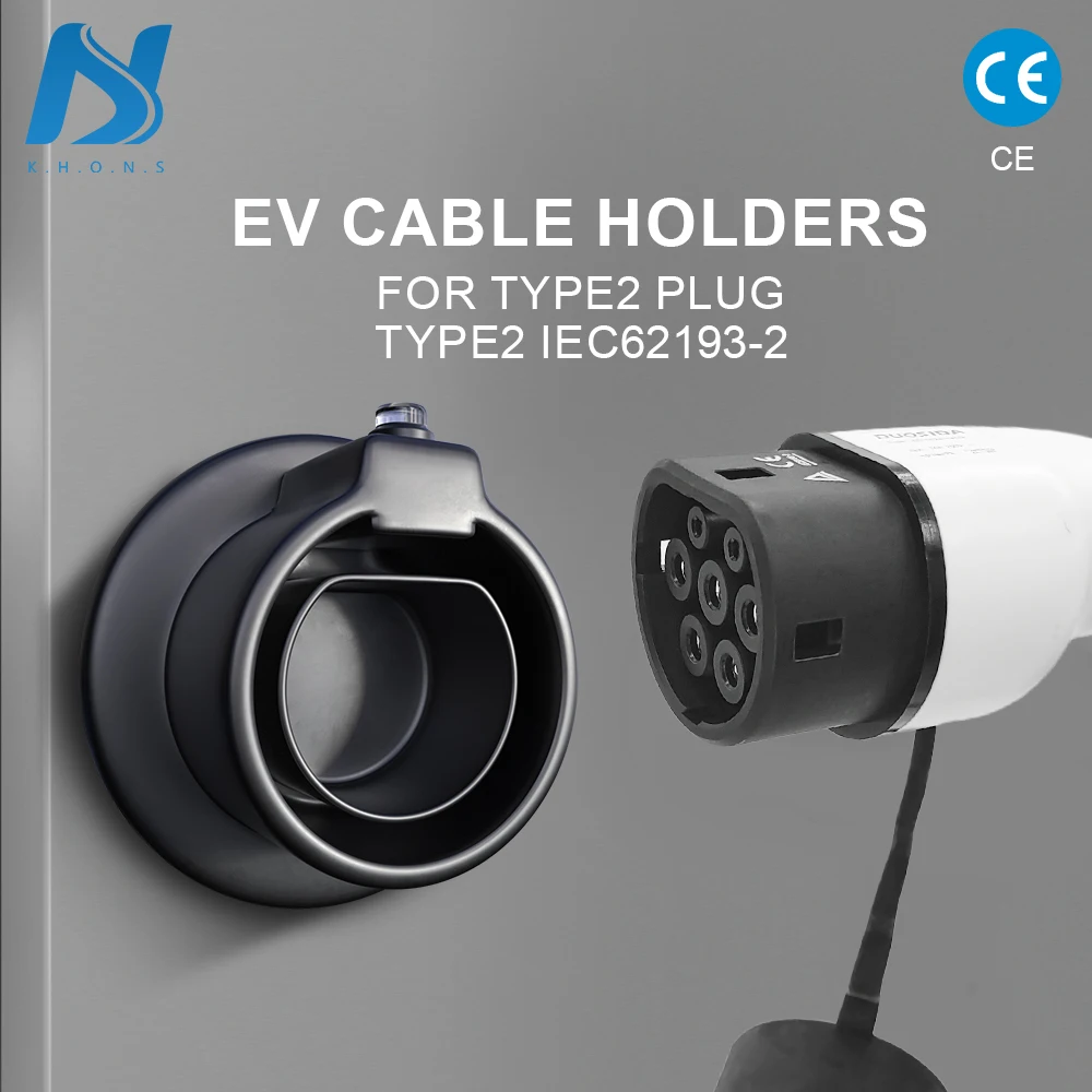 KhonsEVChargerIEC621962HolderType2ElectricCarChargerWall