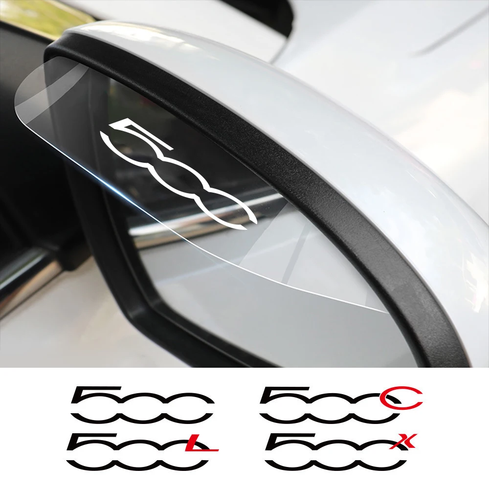Rearview Mirror Rain Shield Rearview Mirror Rain Eyebrow Rearview Mirror Rain Guard 2PCS Car Rearview Mirror Rain Rainproof Eyebrow Shield Cover Sticker For Fiat 500 500C 2012 500X 500L Abarth 695 Car Accessories