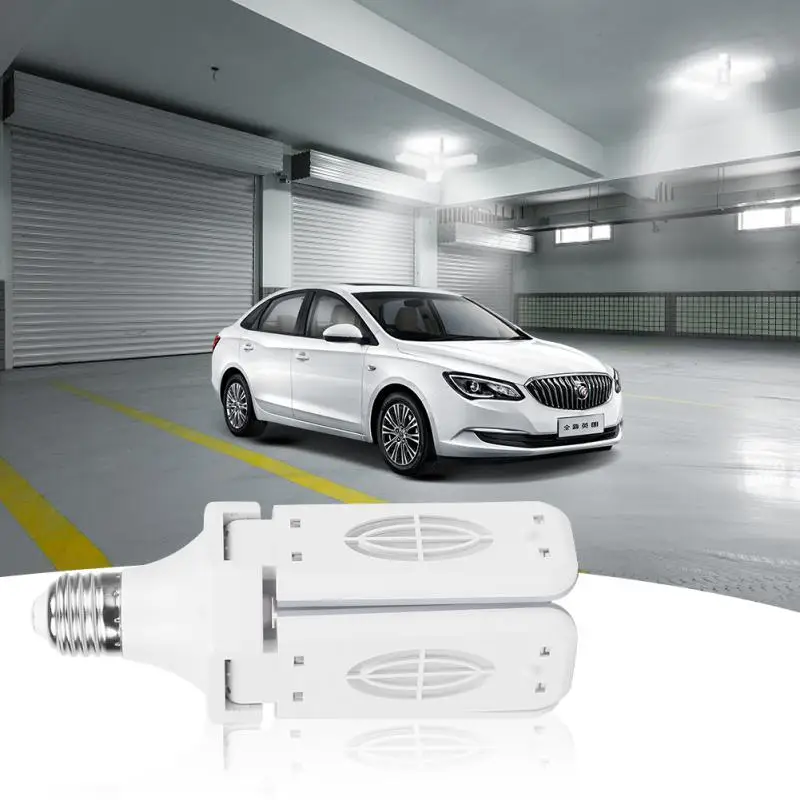 Foldable LED Garage Light E27 85-265V Home Ceiling Lamps 3/4 Blade Angle Adjustable Lights Lamp Cold/Warm White 3000-6500K