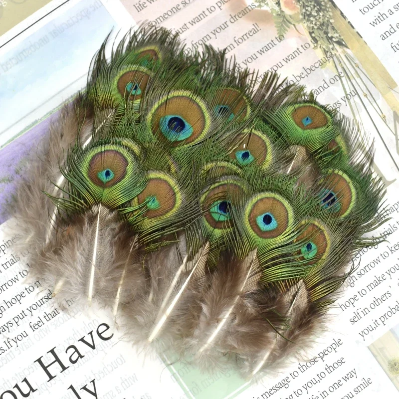 Natürliche echte Pfauenfedern für Bastelarbeiten 5-10cm/4-6" Kleine Federn für Schmuckherstellung, Handarbeiten, Karnevalsdekoration, Plumas Dekor – Detail 3