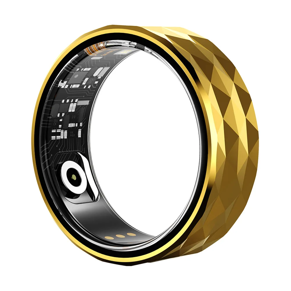 R12M Smart Ring IP68 Waterproof Health Monitor Blood Oxygen Heart Rate Sleep Monitor Step Distance Calorie Counter for Men Women