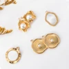 Wholesale 4Pcs/lot Stainless Steel Imitation Pearl Shell Irregular Charms for DIY Jewelry Making Pendant Necklace Accessories 3