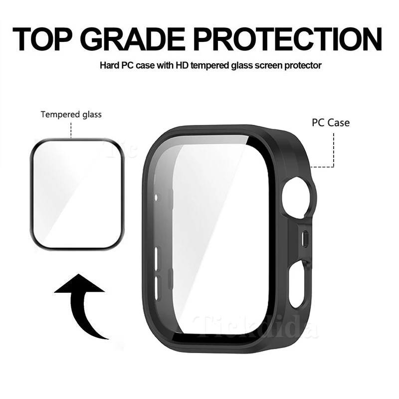 Premium Tempered Glass Case with Screen Protector and Frame Bumper Cover