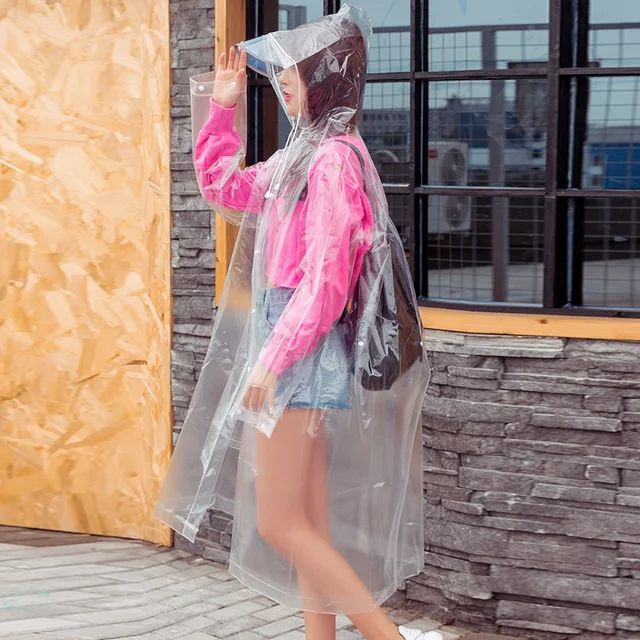 Transparent Raincoat Multi-purpose Long Adult One-piece Poncho Outdoor Travel Climb Mountains Portable Rain Gear DIY Home Supply