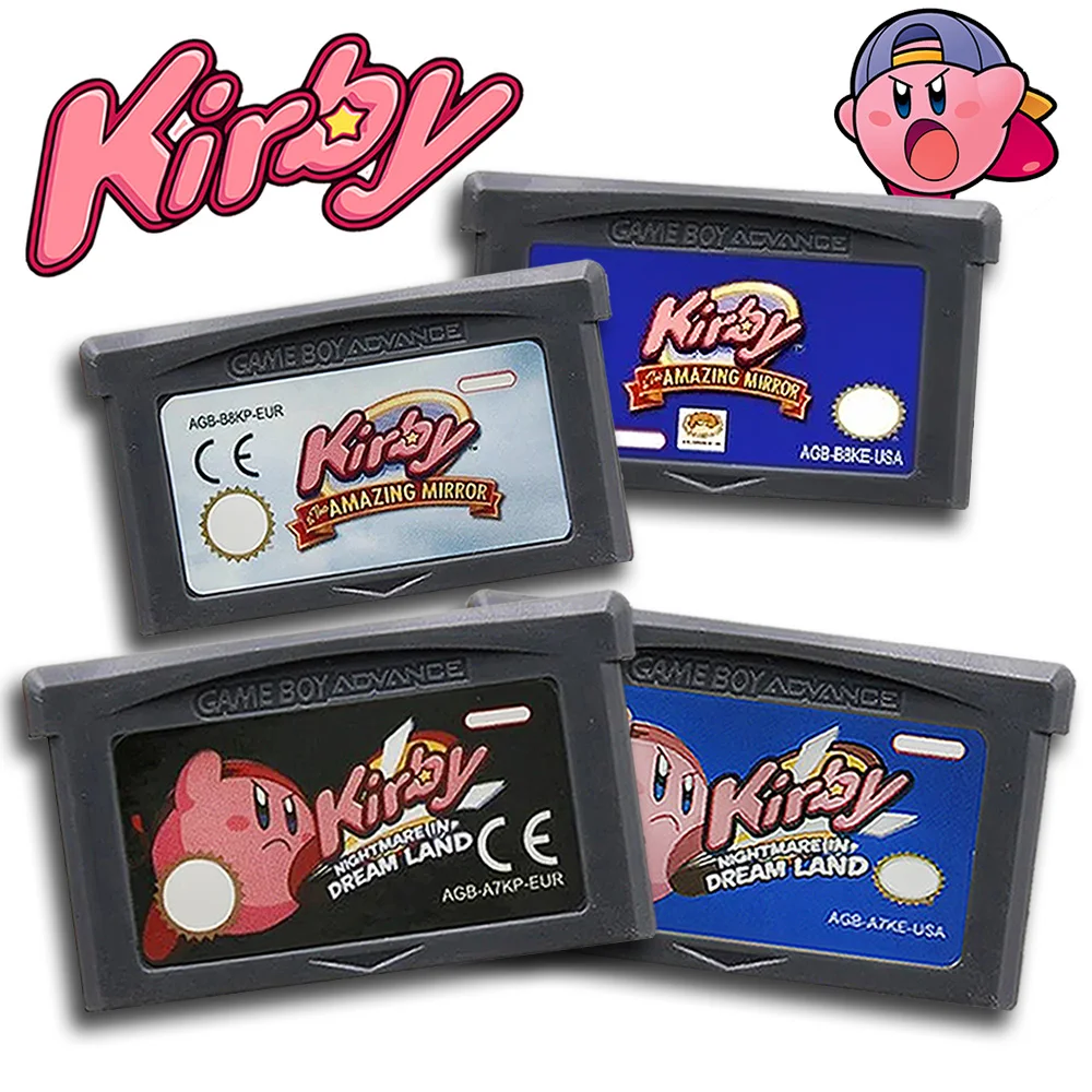Kirby 32-Bit Game Cartridge: Amazing Mirror & Nightmare in Dream Land