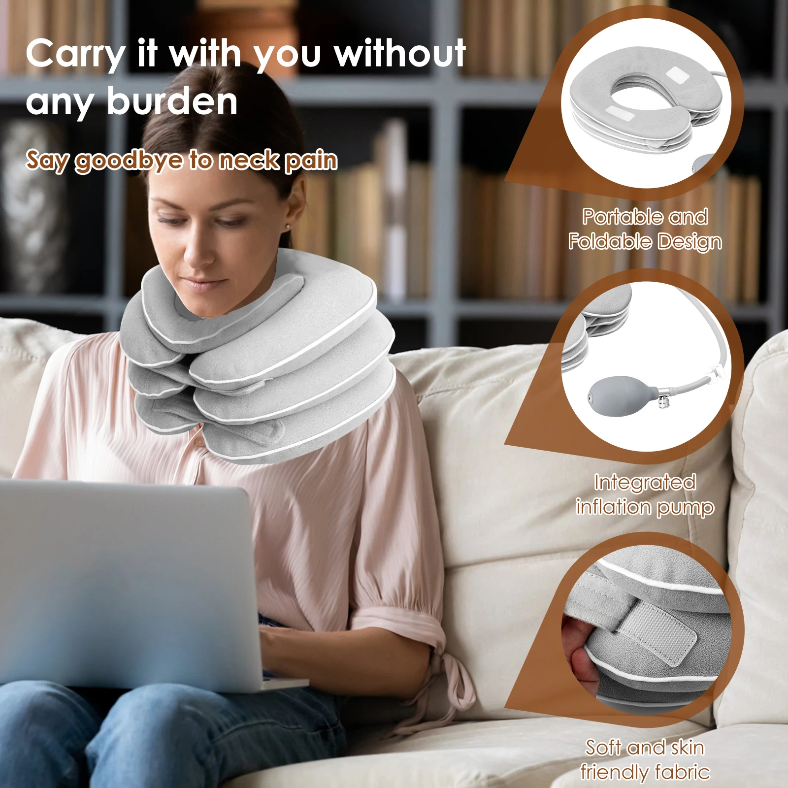 Cervical Traction Device Inflatable Cervical Brace Adjustable Inflatable Neck Braces Neck Traction Necks Relief Tools for Home