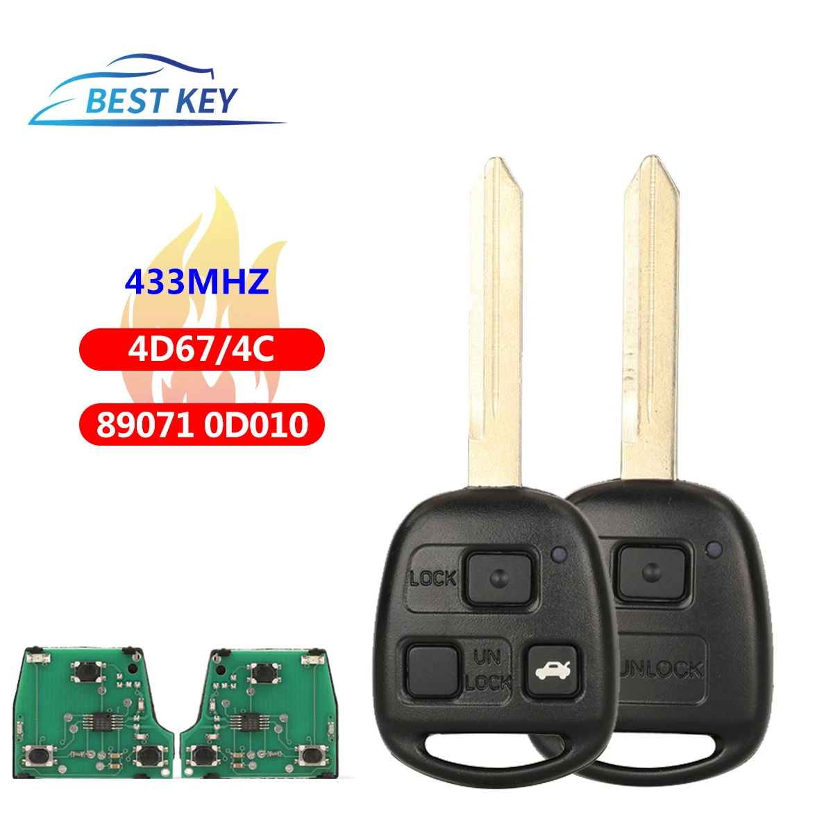 Best Key Remote Car Alarm Key Fob For Toyota Corolla 20022004 Avensis