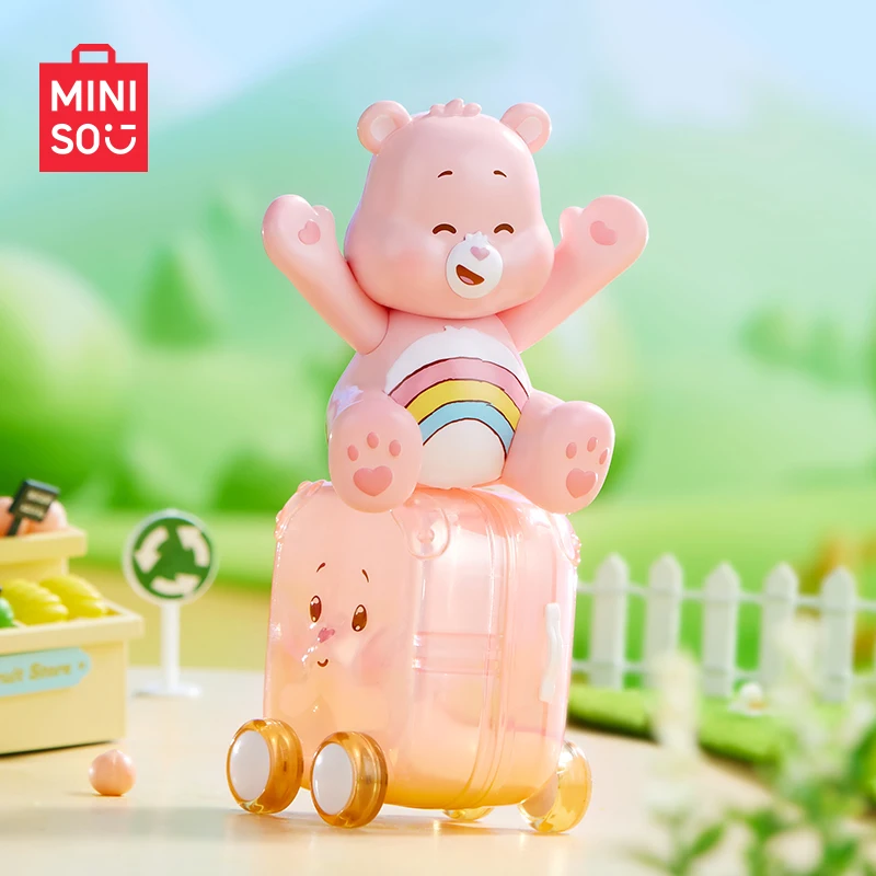 

Miniso Carebears Series Happy Travel Blind Boxes Anime Kawaii Model Toy Ornaments Cute Childlike Collection Gifts