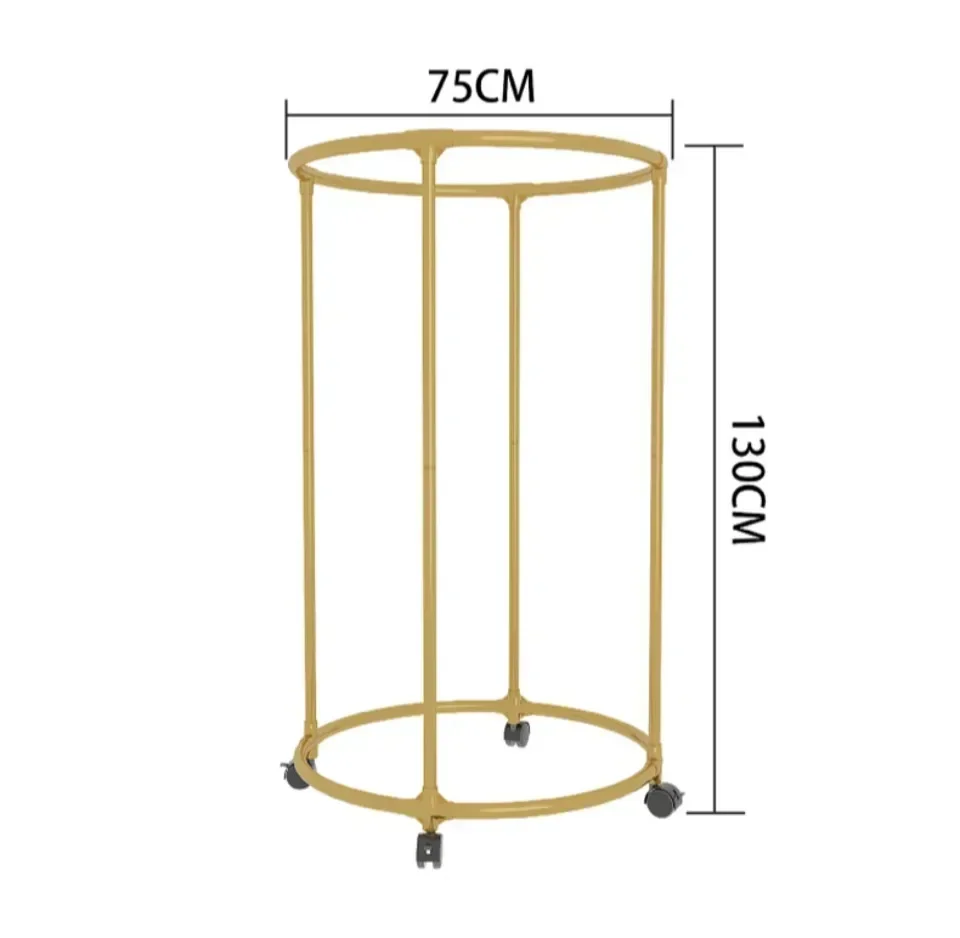Multifunctional Rotating Circular Drying Rack With Floor Mounted Wheels