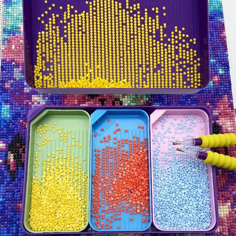 Description Picture 2 of item3-in-1 Diamond Painting Tray Large Capacity Bead Storage Container 5D DIY Drill Embroidery Tools For Adults To Make Art Craft