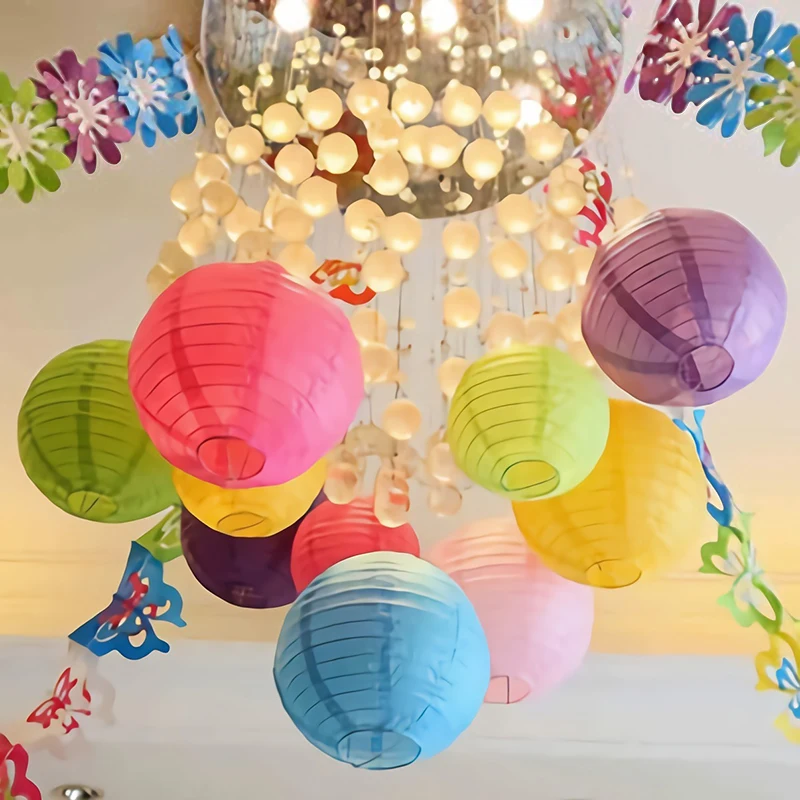 30 pçs lanterna de papel chinês japonês mix tamanho lanterna decoração e luzes led casamentos chá de bebê mariage festas de natal