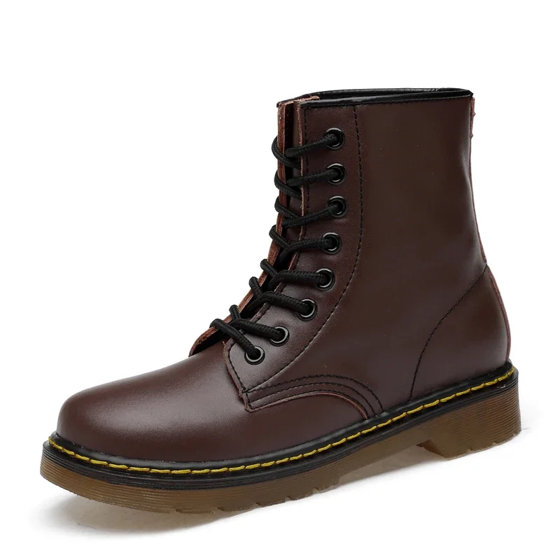Description Picture 6 of itemMen Martens Ankle Boots 2024 Autumn Winter Women Boots Genuine Leather Height Increasing Motorcycle Shoes Platform Skate Shoes