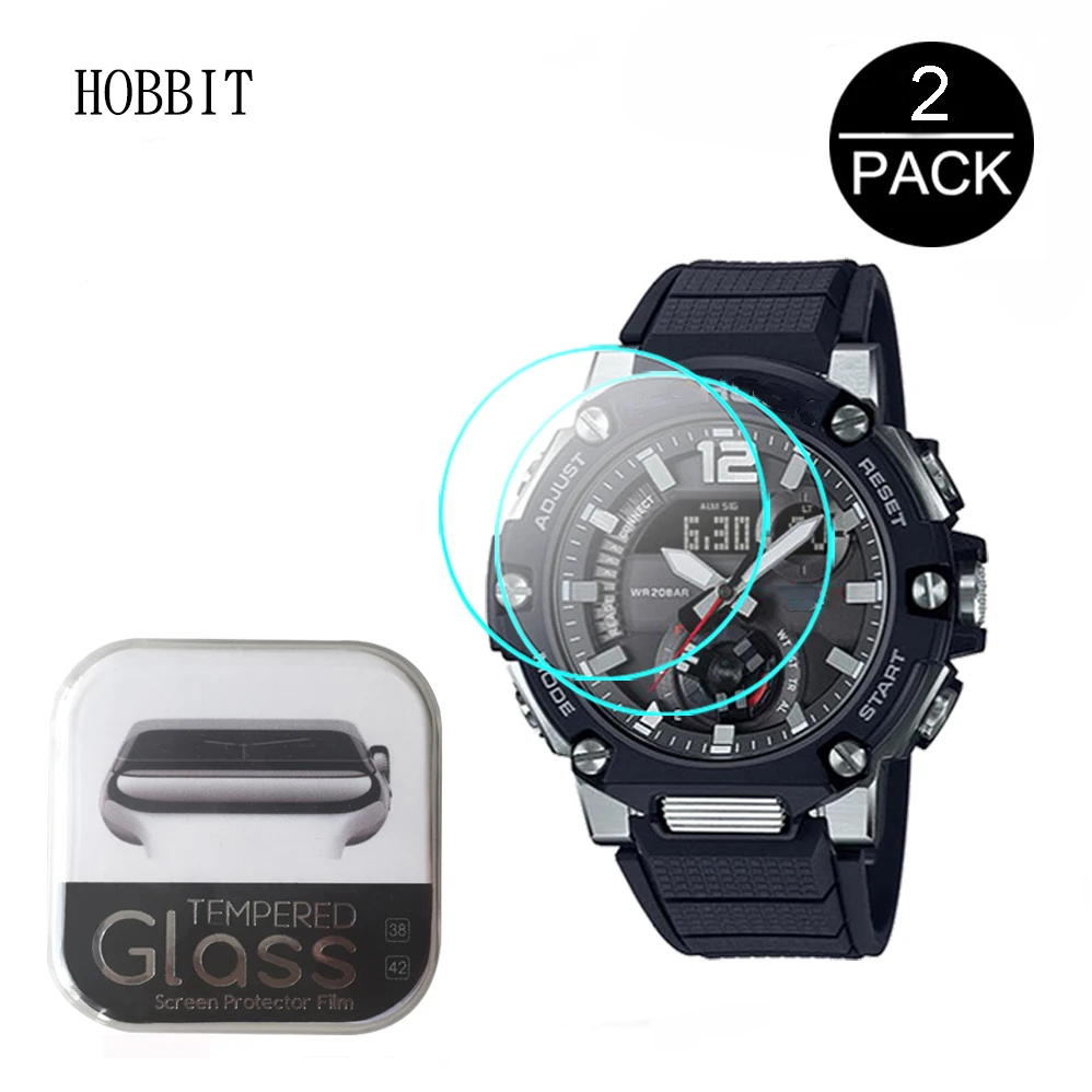 2Pcs Anti-Graffio Di Vetro Per Casio G-Shock Gst-B300 Gst-B300S Gst-B300Sd Gst-B300E Smartwatch Protezione Dello Schermo 9H Vetro Temperato