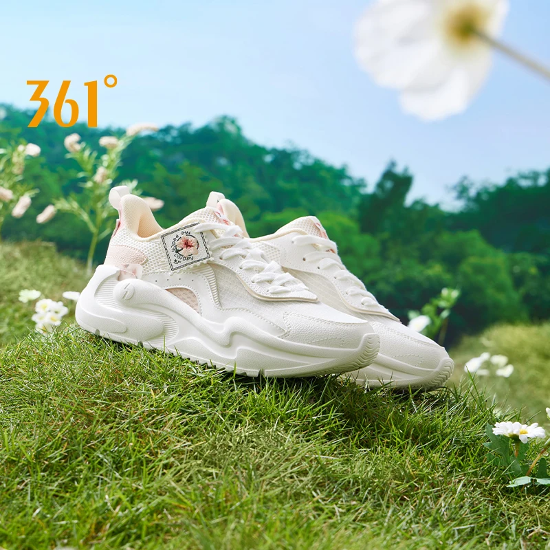 

361 Degrees Casual Shoes Women Lightweight Breathable Mesh-surface Trendy Antiskid Stable Soft-soles Female Sneakers 682416714