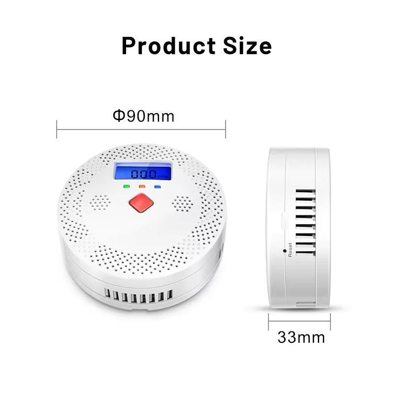 Intelligent Home Protection Tuya WiFi Carbon Monoxide Detector 85dB Sound Alarm LCD Digital Display For CO Poisoning Alarm