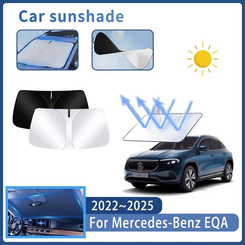 Foldable Car Sun Visor For Mercedes-Benz EQA Front Windshield Sunshade Heat Insulation Summer Cooling Auto Accessories