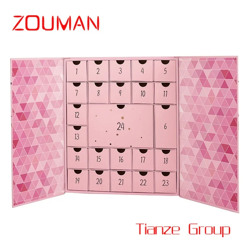 Custom , Countdown Advent Calendar Beauty Packaging Box Make Up Advent