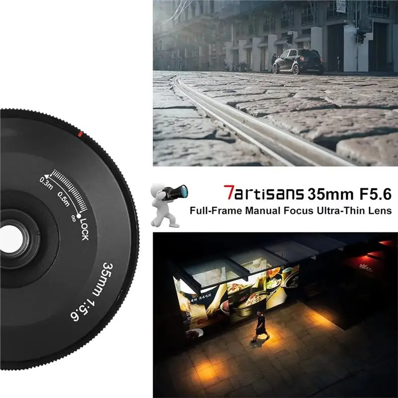 【A48T HOT】35Mm F5.6 카메라 렌즈 레카 레카 카메라용 풀프레임 수동 초점 팬케이크 렌즈