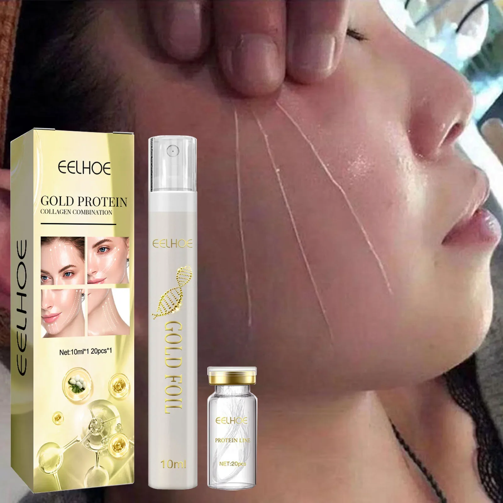 Face Filler Collagen Protein Thread Instant Wrinkle Remover Serum Set Lifting Firming Soluble Absorbable Anti-aging Skin Care