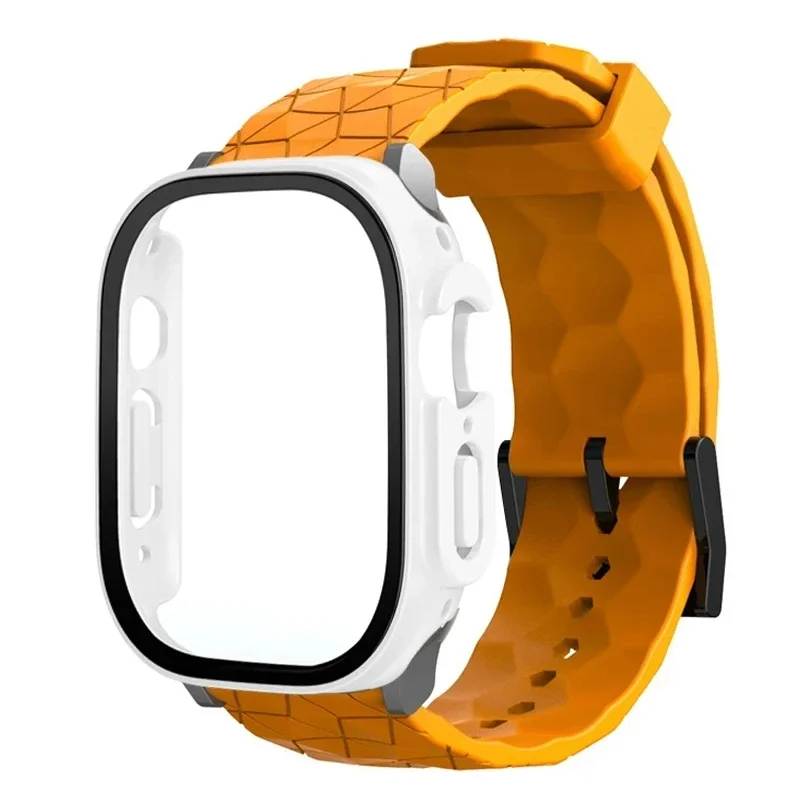 

Case+Strap For apple watch Band Ultra 49mm 45mm 44mm 41mm 40mm Football Pattern Pulseira correa Bracelet iwatch 3/4/5/6/SE/7/8