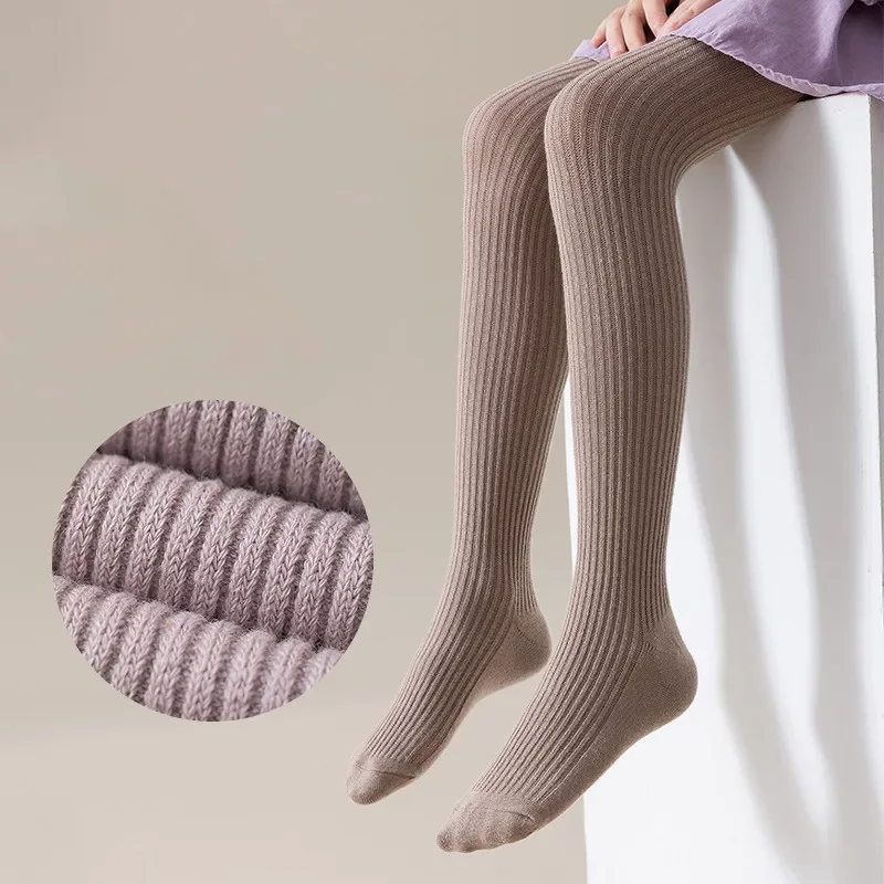 Spring Autumn Girls' Leggings Solid Color Baby Outgoing Socks Children's Medium Thick Pantyhose Pantyhose Children's Clothes