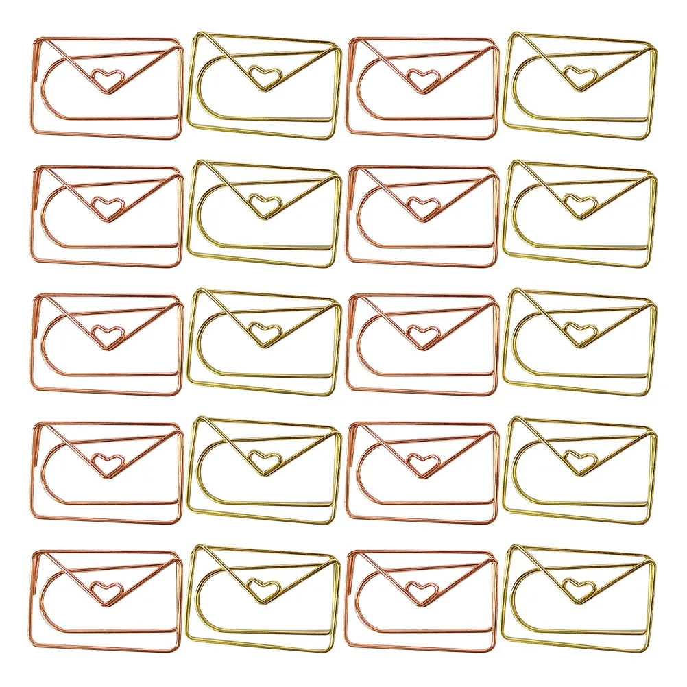 20Pcs 금속 종이 클립 다채로운 재미있는 사무용품 문서 정리 클립 학교 책상 액세서리에 대한 작은 바인더 클립