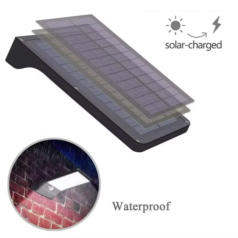 Solar street wall light garden garage Lamp LED lights 48leds motion PIR sensor DIM lights Aluminum with pole remote 2
