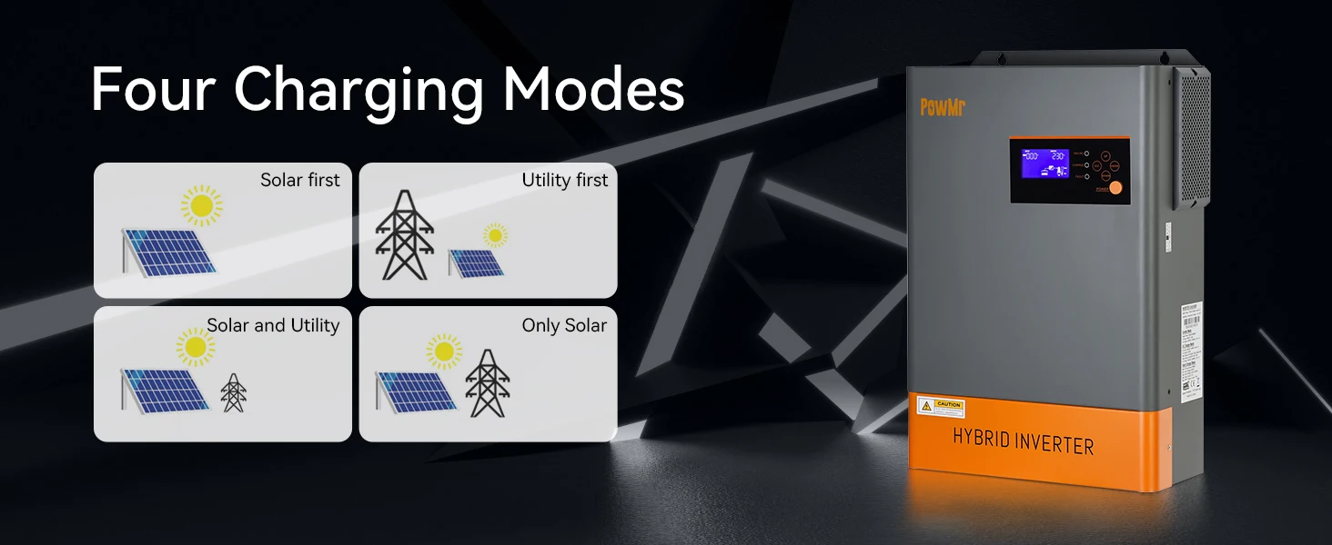 Description Picture 4 of itemParallel Hybrid Inverter 6.2KW 48V DC to 230V AC With 120A MPPT Solar Charge Max Solar Panel PV 6500W Fit for Lifepo4 EU Stock