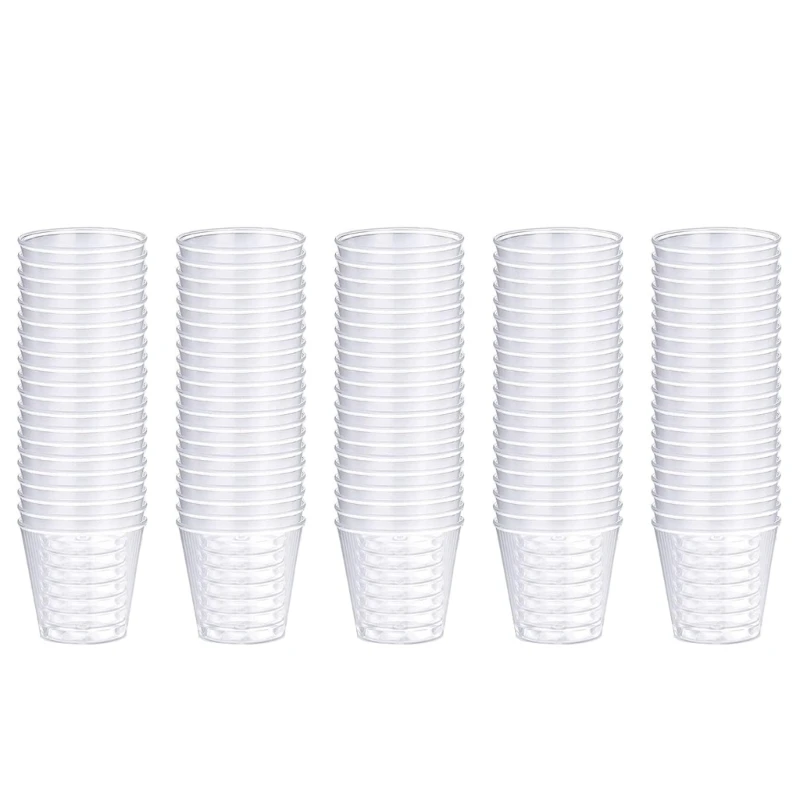 Pack of 100 Clear Plastic Shot Glasses 30ml Crystal Cups for Weddings Stackable Disposables Shot Glasses Party