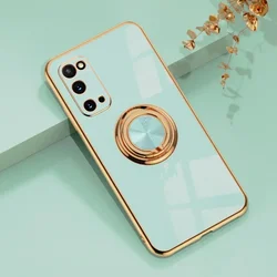 Luxe Plating Silicone Case met Ring Houder - Premium Bescherming en Stijl