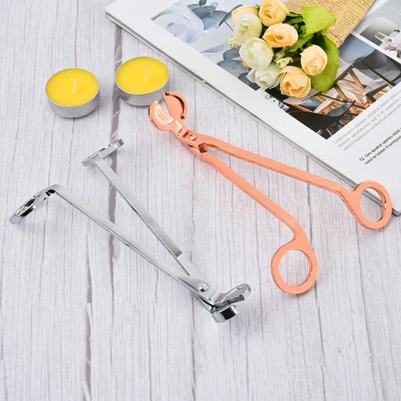 양초 심지 트리머 스틸 양초 가위 DIY 수제 양초 만들기 도구 18cm 트림 심지 블랙 로즈 골드 커터 스너퍼