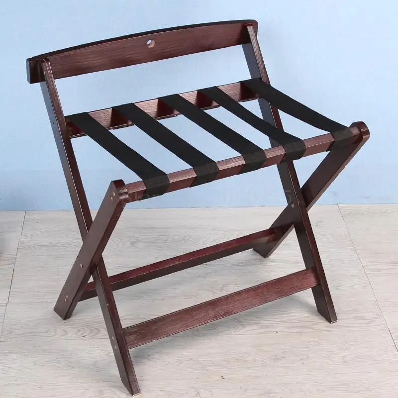 Hotel furniture solid wood luggage rack hotel bedroom clothes rack home folding living room floor
