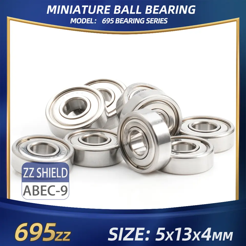 FUSHI 695zz 695 2rs Bearing 5x13x4 mm 10Pcs Stainless steel S695zz Flange F695 2rs Bearing For VORON 3D Printer,RC Car image 8